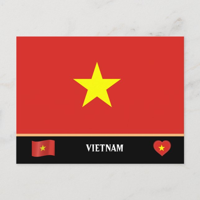 Vietnam Flag & Vietnamesisches Land Reisen / Vietn Postkarte (Vorderseite)