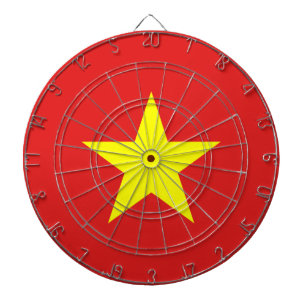 Vietnam Flag Yellow Star Dartboard Dartscheibe