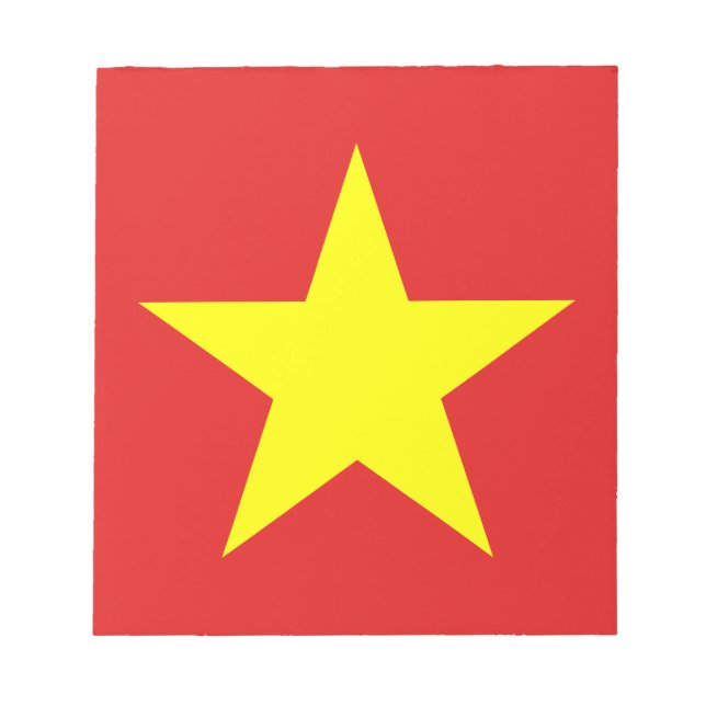 Vietnam Flag Yellow Star Notepad Notizblock (Vorderseite)