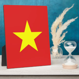 Vietnam Flag Yellow Star Plaque Fotoplatte