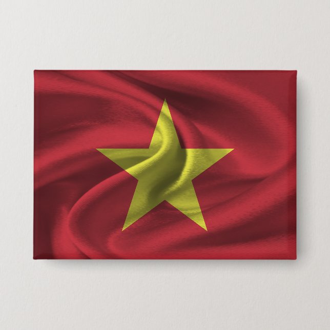Vietnam-Flagge-Button Button (Vorderseite)