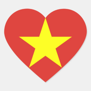 vietnam-Flagge Herz-Aufkleber