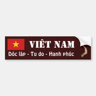 Vietnam-Flagge + Karten-Autoaufkleber Autoaufkleber