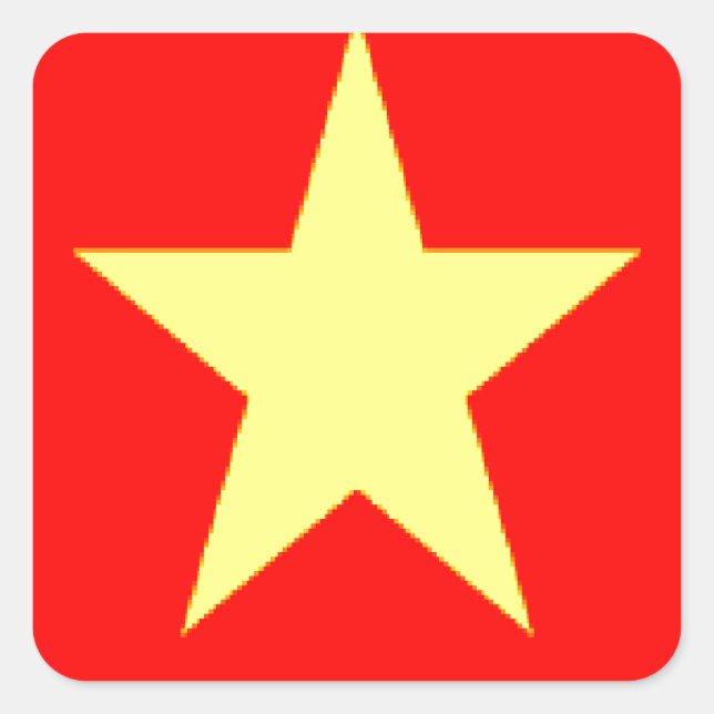 vietnam-Flagge Quadratischer Aufkleber (Vorderseite)