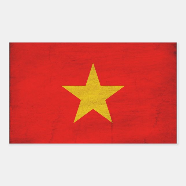 Vietnam-Flagge Rechteckiger Aufkleber (Vorderseite)