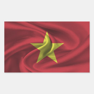 Vietnam-Flagge Rechteckiger Aufkleber