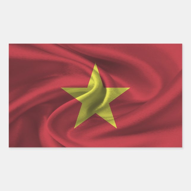 Vietnam-Flagge Rechteckiger Aufkleber (Vorderseite)