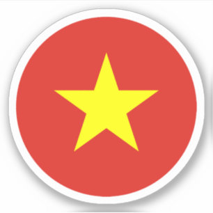 Vietnam-Flagge Rund Aufkleber