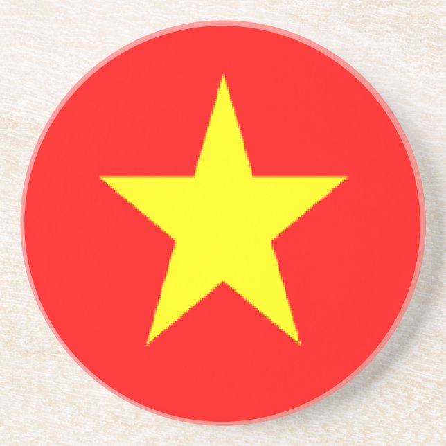 vietnam-Flagge Sandstein Untersetzer (Vorne)