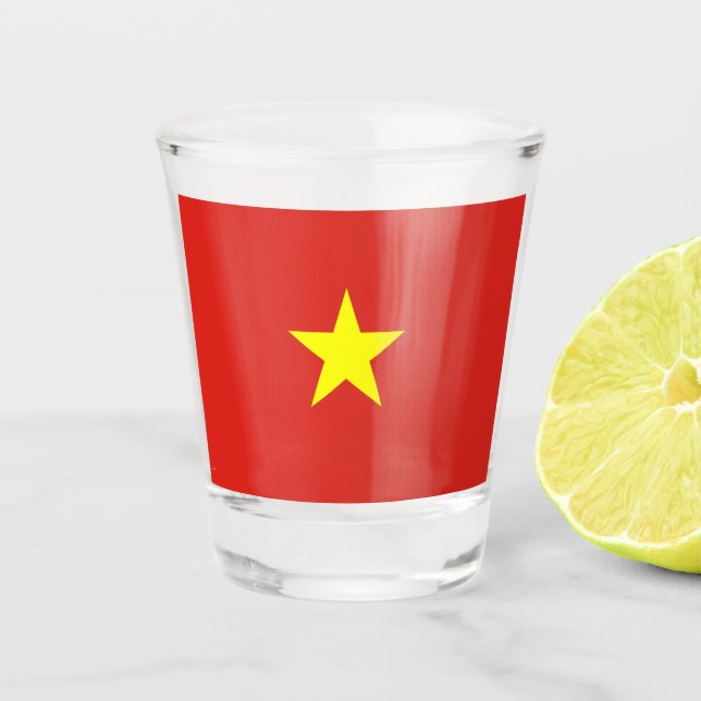 Vietnam-Flagge Schnapsglas (Vorderseite)
