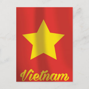 Vietnam-Flagge Vintage-Reiseposter Postkarte