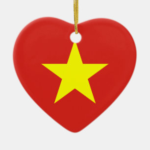 Vietnam-Flaggen-Herz-Verzierung Keramikornament