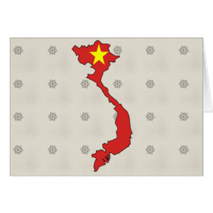 Vietnam-Flaggen-Karte Größengleich
