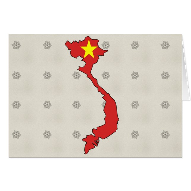Vietnam-Flaggen-Karte Größengleich (Vorderseite (Horizontal))