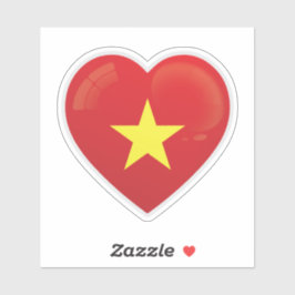 Vietnam Flaggen-Liebe-Symbol Aufkleber