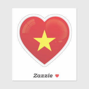 Vietnam Flaggen-Liebe-Symbol Aufkleber