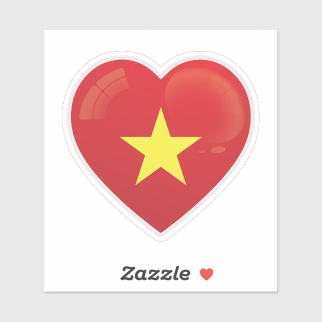 Vietnam Flaggen-Liebe-Symbol Aufkleber (Blatt)