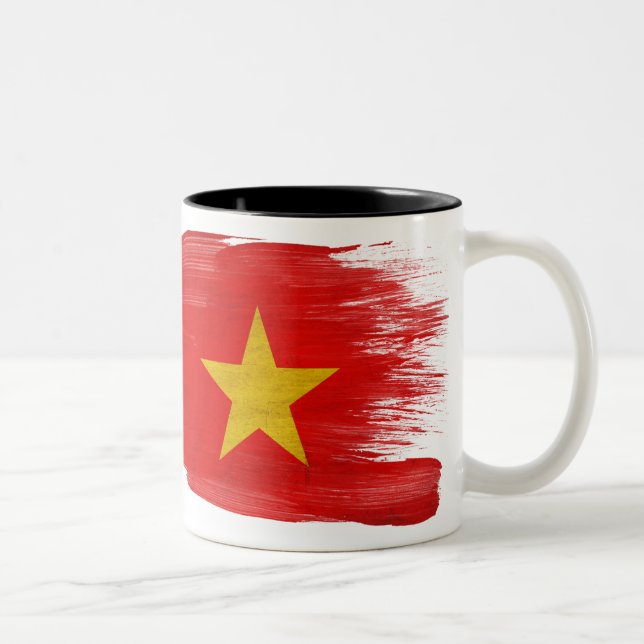 Vietnam-Flaggen-Tasse Zweifarbige Tasse (Rechts)