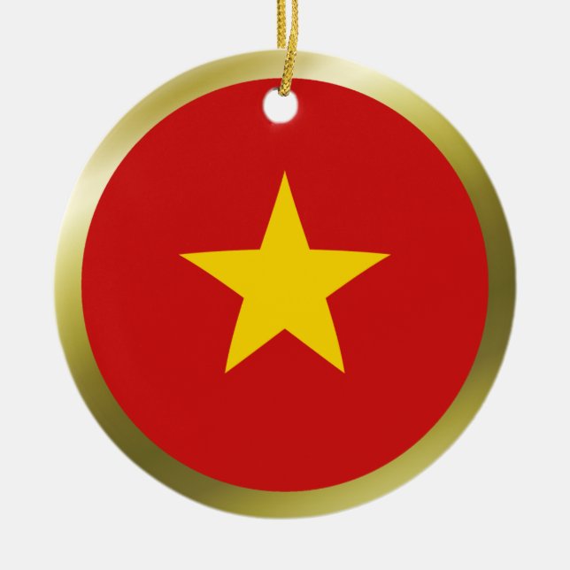Vietnam-Flaggen-Verzierung Keramik Ornament (Vorne)