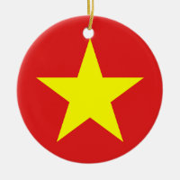 Vietnam Flaggen Yellow Star Round Ornament
