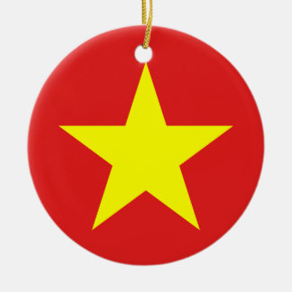 Vietnam Flaggen Yellow Star Round Ornament
