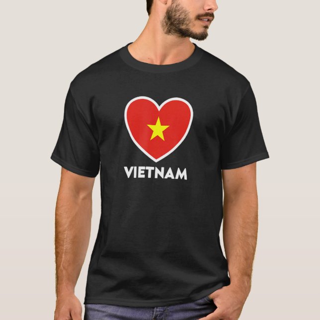 Vietnam-Flaggenherz T-Shirt (Vorderseite)