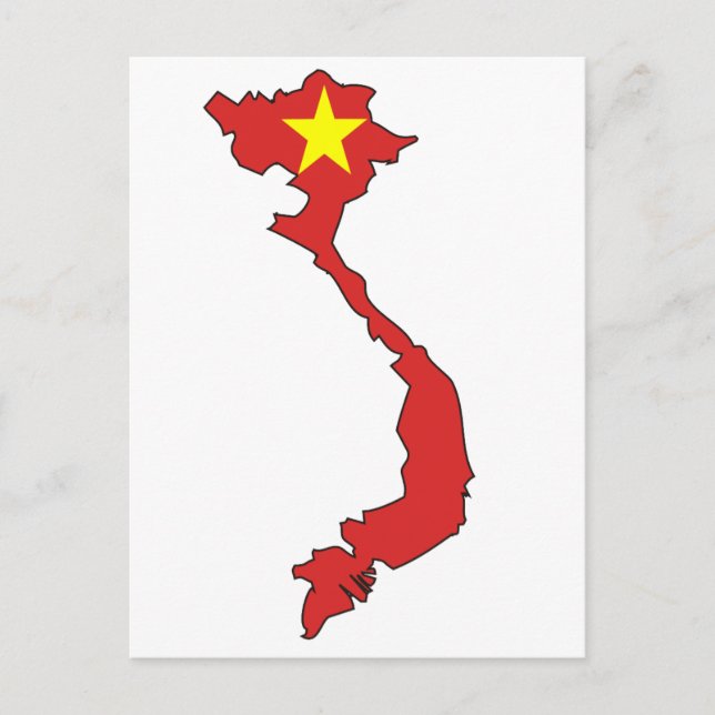 Vietnam-Flaggenkarte Postkarte (Vorderseite)