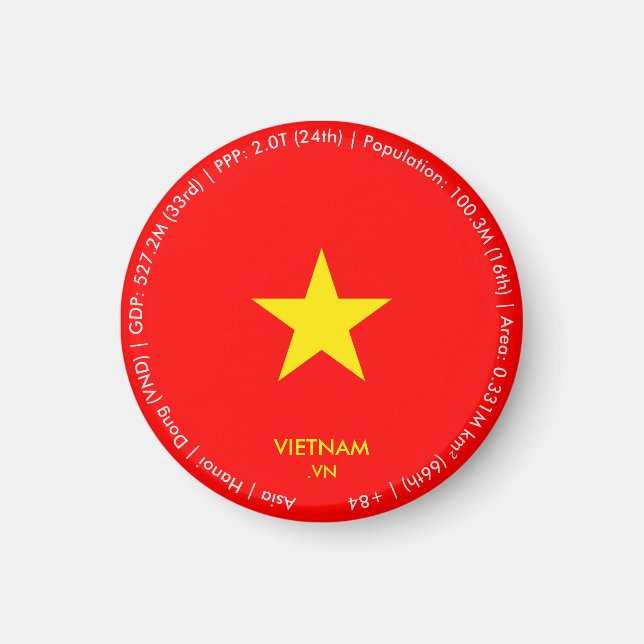 Vietnam-Flaggenmagnet Magnet (Vorne)