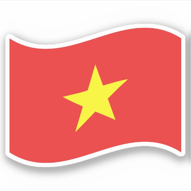 Vietnam-Flaggenwelle Aufkleber (Vorderseite)