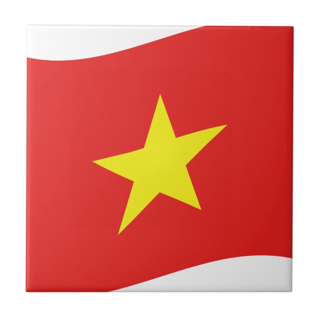 Vietnam-Flaggenwelle Fliese (Vorderseite)