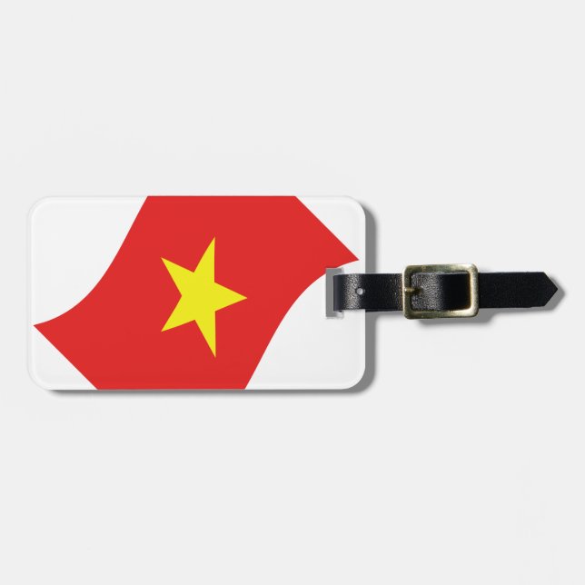 Vietnam-Flaggenwelle Gepäckanhänger (Vorderseite horizontal)