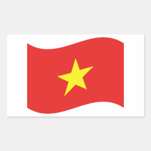 Vietnam-Flaggenwelle Rechteckiger Aufkleber