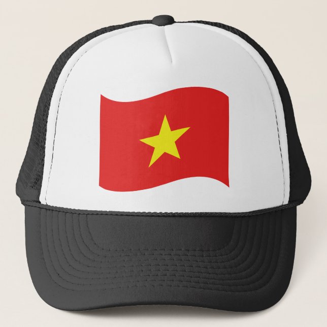 Vietnam-Flaggenwelle Truckerkappe (Vorderseite)