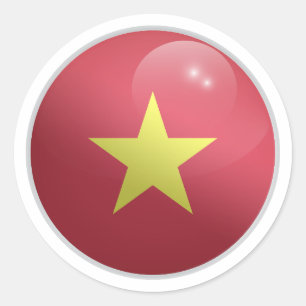 Vietnam Glossy Circle Flag Runder Aufkleber