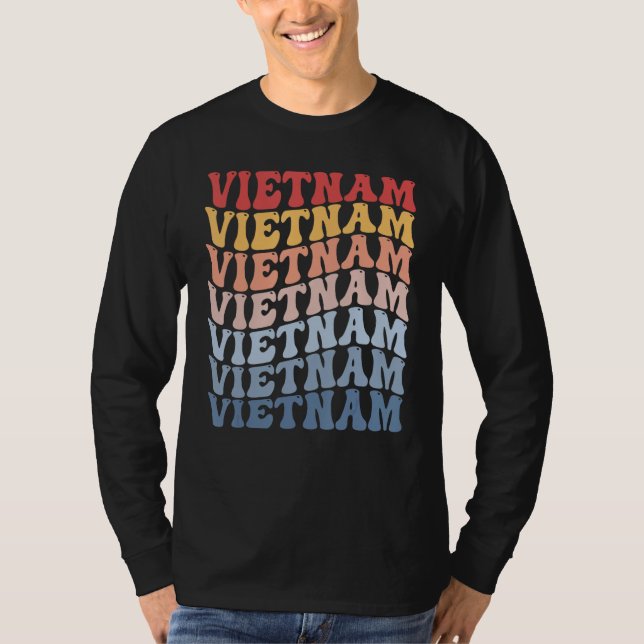Vietnam Groovy Retro Vietnamese T-Shirt (Vorderseite)