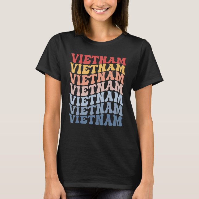 Vietnam Groovy Retro Vietnamese T-Shirt (Vorderseite)