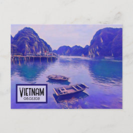 Vietnam Ha Long Bay benutzerdefinierbare Datumskar Postkarte