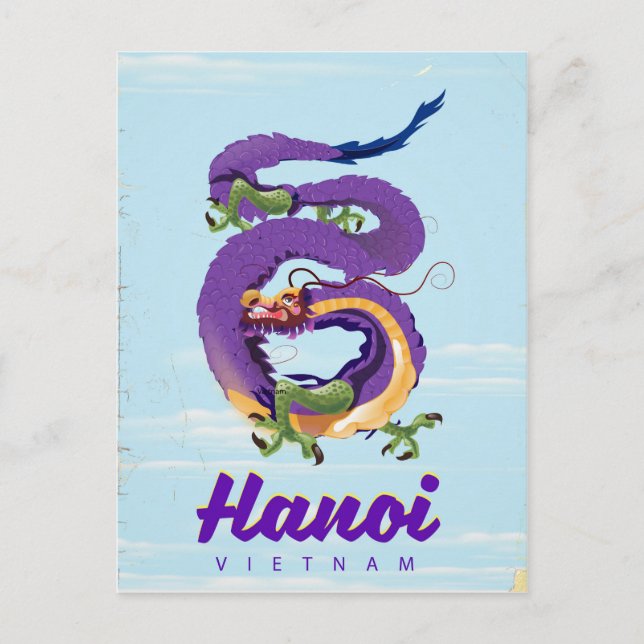 Vietnam Hanoi Vintage Drachenschildkröte Postkarte (Vorderseite)