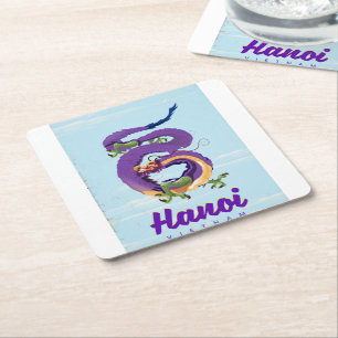 Vietnam Hanoi Vintage Drachenschildkröte Rechteckiger Pappuntersetzer