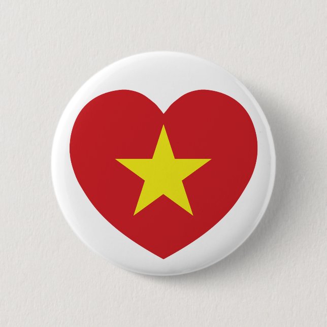 Vietnam-Herzenflagge Button (Vorderseite)