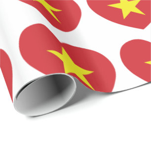 Vietnam-Herzenflagge Geschenkpapier