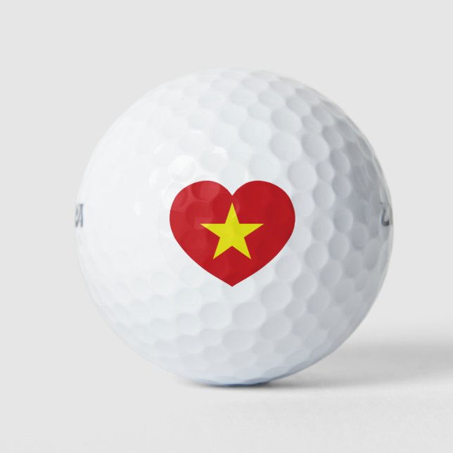 Vietnam-Herzenflagge Golfball (Vorderseite)