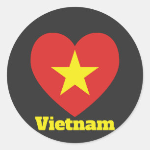 Vietnam-Herzenflagge Runder Aufkleber