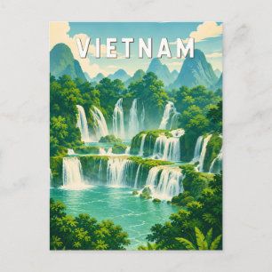 Vietnam Illustration Reise Kunst Vintage Postkarte