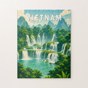 Vietnam Illustration Reise Kunst Vintage Puzzle