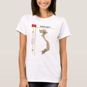 Vietnam Karte + Flagge + T - Shirt