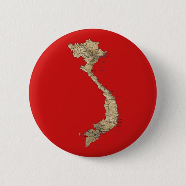 Vietnam-Karten-Knopf Button (Vorderseite)