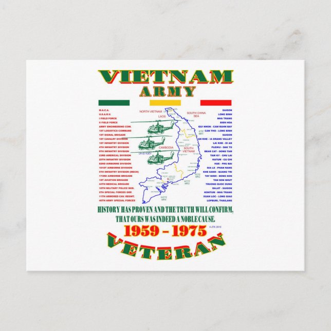 VIETNAM KRIEG. AMERICAN ARMY VETERAN POSTKARTE (Vorderseite)