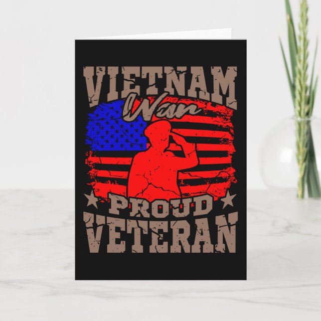 VIETNAM KRIEG PROUD VETERAN American Veteran Gesch Karte (Vorderseite)