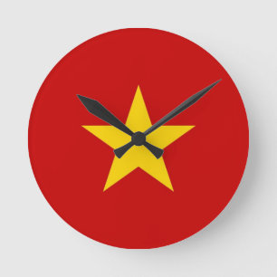 Vietnam-Landesflaggeuhr Runde Wanduhr